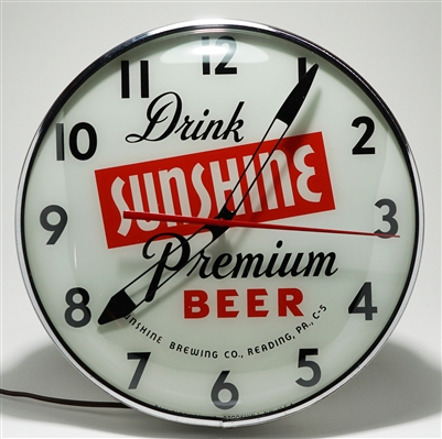 Sunshine Premium Beer Illuminated Clock 