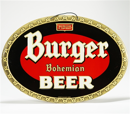 Burger Bohemian Beer Embossed Tin Sign 