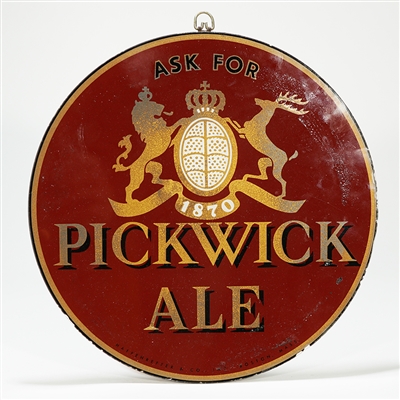 Pickwick Ale 1870 ROG Photoplate Sign 