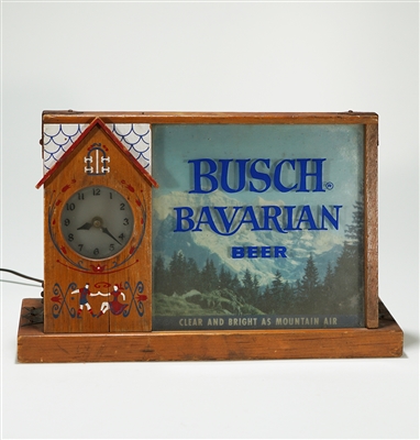 Busch Bavarian Mountain Scene Illuminated Sign 