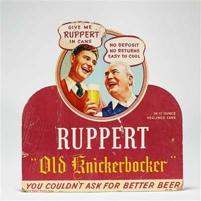 Ruppert Old Knickerbocker Can Promoting Diecut Sign 