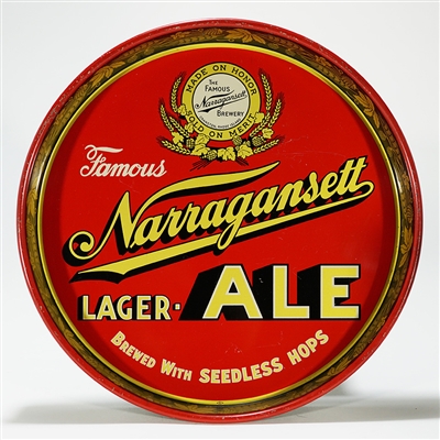Narragansett Lager Ale BREWED SEEDLESS HOPS Tray 