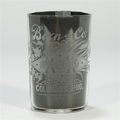 Born and Co Pale Columbus Etched Glass 