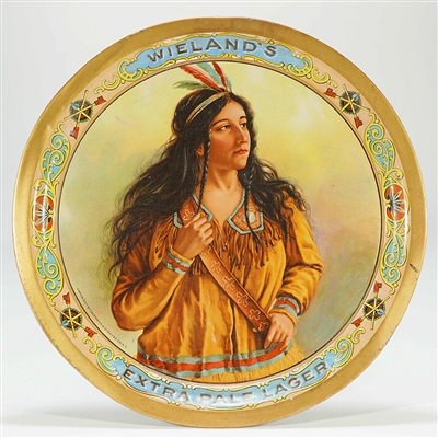 Wielands Extra Pale Lager Native American Woman Tray