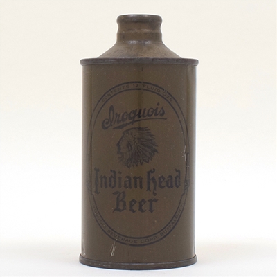Iroquois Indian Head Beer OLIVE DRAB WFIR Cone Top 170-8