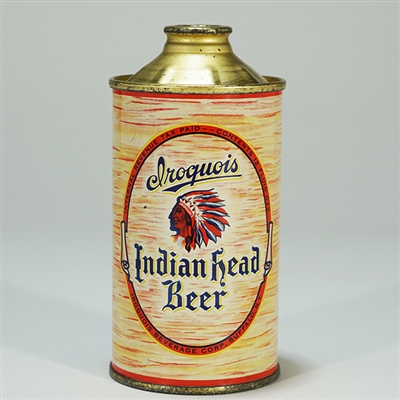Iroquois Indian Head Beer LOW PROFILE Cone