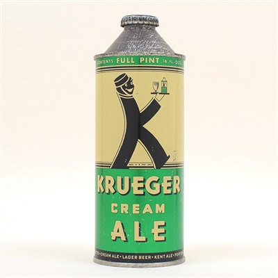 Krueger Cream Ale 16 oz Pint Cone Top GORGEOUS 231-19