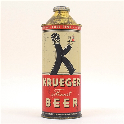 Krueger Finest Beer 16 oz Pint Cone Top RARE 231-21