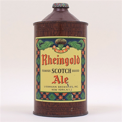Rheingold Scotch Ale Quart Cone Top 218-4