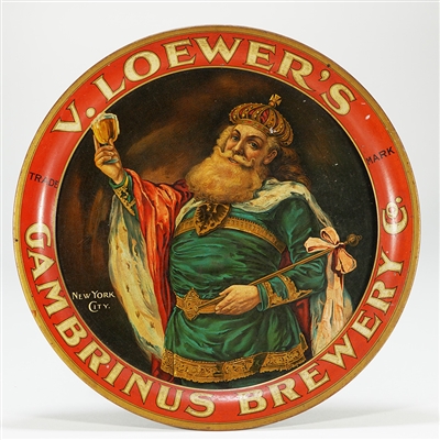 Loewers Gambrinus Brewery Pre-prohibition Low Rim Tray