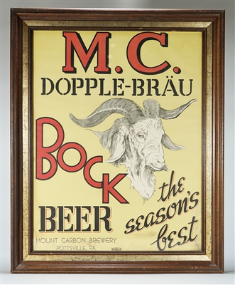 Mount Carbon Dopple-Brau Bock Beer Lithograph