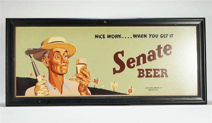 Senate Beer Farmer NICE WORK Trolley Sign