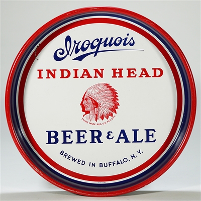 Iroquois Silhouetted Indian Head Beer Ale Tray