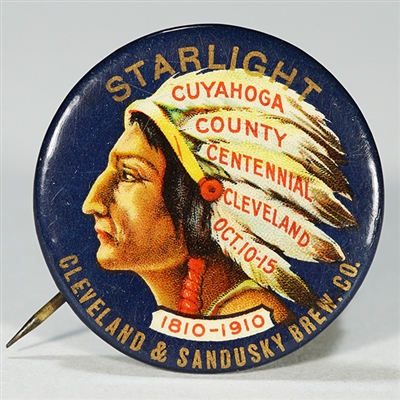 Cleveland Sandusky Cuyahoga Starlight Centennial Celluloid Pin