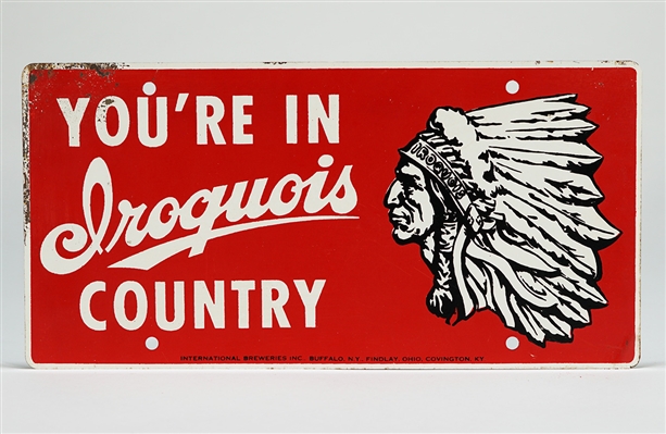 Iroquois Country Native American Headdress Tin Sign