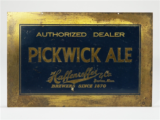 Pickwick Ale Authorized Dealer Brass Sign
