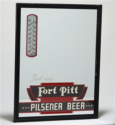 Fort Pitt Pilsener Beer Advertising Mirror Thermometer