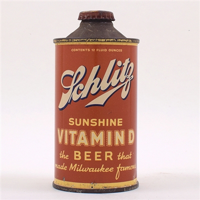 Schlitz Vitamin D Beer Cone Top 183-17