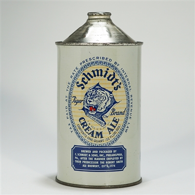 Schmidts Tiger Brand Cream Ale Battleship Gray Quart 218-17