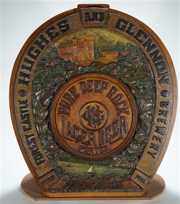 Hughes Glennon Forest Castle Brewery Pure Deep Rock LARGE Plaster Cast Sign