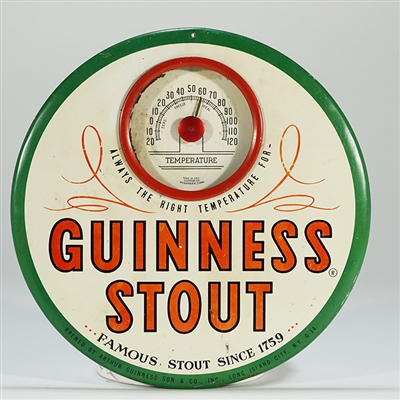 Guiness Stout TOC Thermometer Button Sign