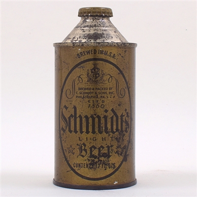Schmidts Beer Olive Drab Cone Top 185-1