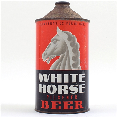 White Horse Beer Quart Cone Top Like 220-18