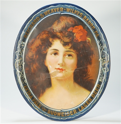 Reichard Weaver Budweiser Lager Victorian Lady Pre-proh Tray