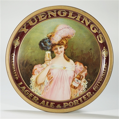 Yuenglings Lager Ale Porter Shonk Pre-prohibition Victorian Lady Tray