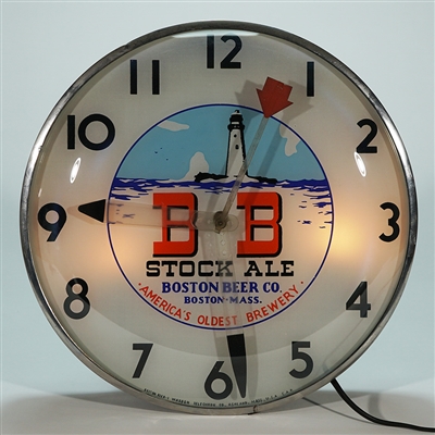 Boston Beer BB Stock Ale Telechron Advertising Clock