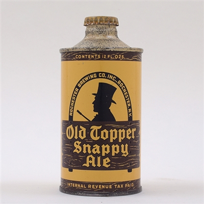 Old Topper Snappy Ale Cone YELLOW TEXT 178-7
