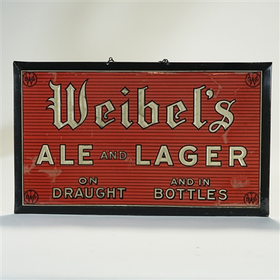 WEIBELS Ale Lager Draught Bottles Celluloid Over TOC Sign