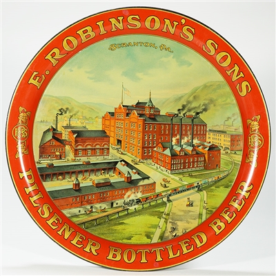 E. Robinsons Sons Factory Scene Pre-prohibition LOW RIM Tray