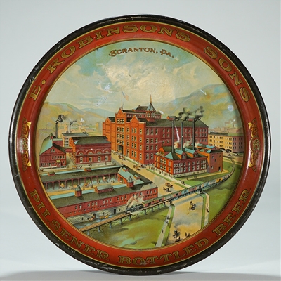 E. Robinsons Sons Factory Scene Pre-prohibition Beer Tray