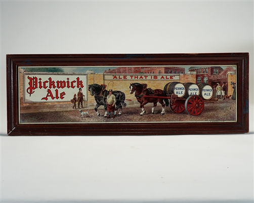 Pickwick Ale Horse Drawn Beer Wagon Factory Scene TOC Sign