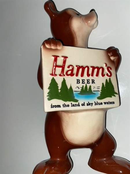 NABA LOT- Hamms Ceramic Bear Statue RARE BROWN