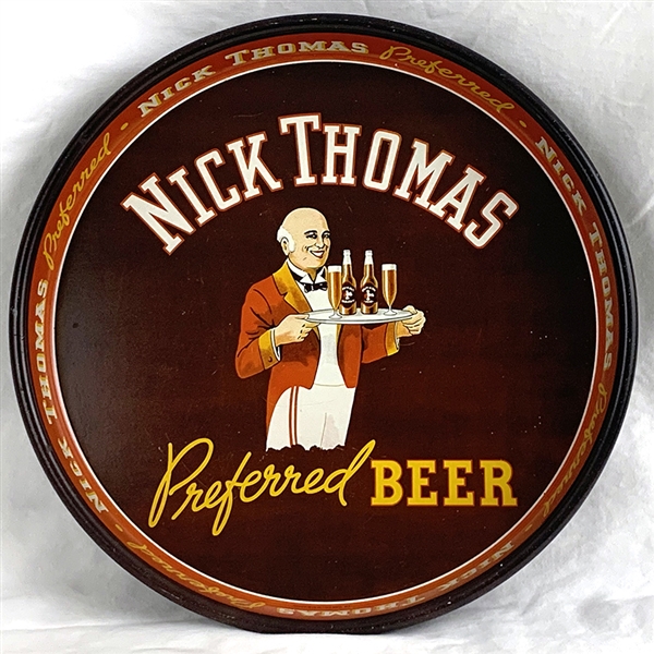 NABA LOT- Nick Thomas Preferred Beer Waiter Scene Advertising Tray