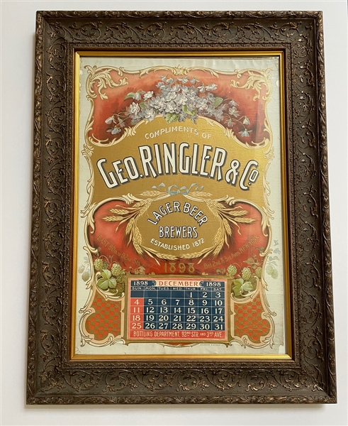 NABA LOT- Geo. Ringler Lager Beer Brewers 1898 Litho Calendar