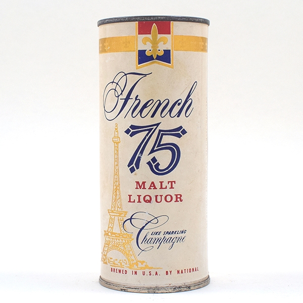 French 75 Malt Liquor Foil Label Pint Flat Top UNLISTED