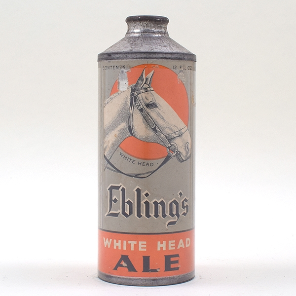 Eblings White Head Ale Paper Label Cone Top 160-23 -RARE-