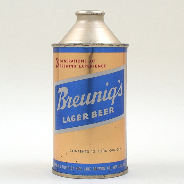 Breunigs Beer Cone Top 154-21 -TOP CONDITION-