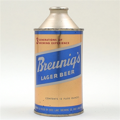 Breunigs Beer Cone Top 154-21 -TOP CONDITION-