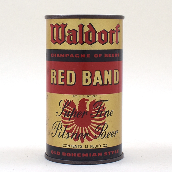 Waldorf Red Band Beer Opening Instruction Flat Top 144-4