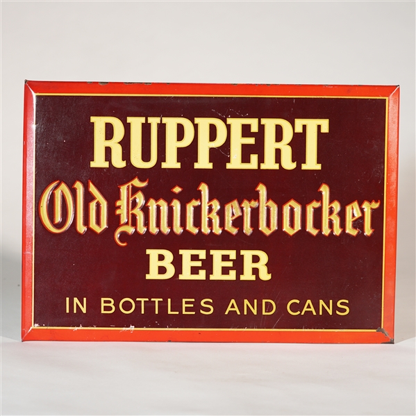 Ruppert Old Knickerbocker Beer In Bottles and Cans TOC Sign