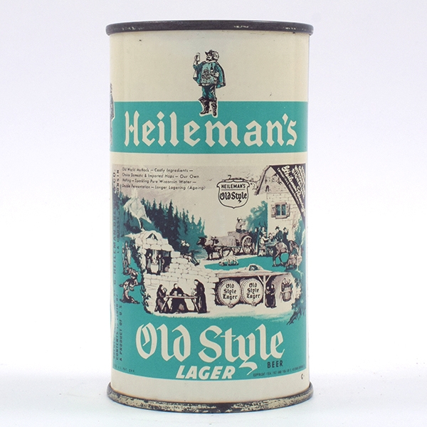 Heilemans Old Style Beer Flat Top 108-17 RARE AQUA
