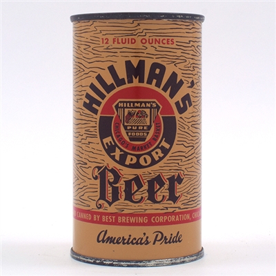 Hillmans Beer Opening Instruction Flat Top 82-16