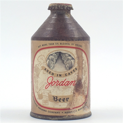 Jordan Beer Paper Label Crowntainer Cone Top UNLISTED RARE