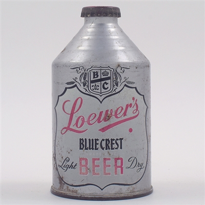 Loewers Blue Crest Beer Crowntainer Cone Top LOEWERS 192-12