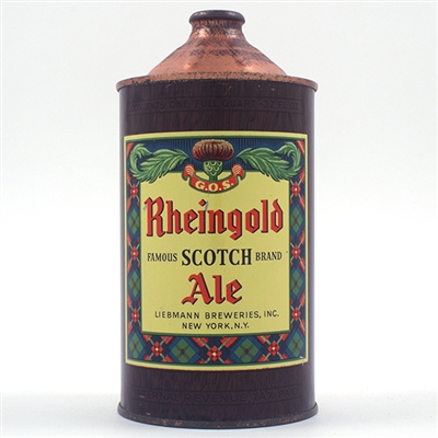 Rheingold Scotch Ale Quart Cone Top NICE 218-4
