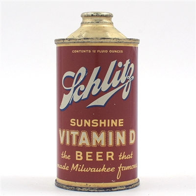 Schlitz Vitamin D Beer Cone Top SUPERB 183-20